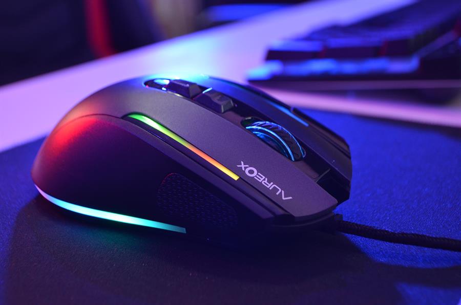 Mouse Aureox Laser Sight RGB Negro