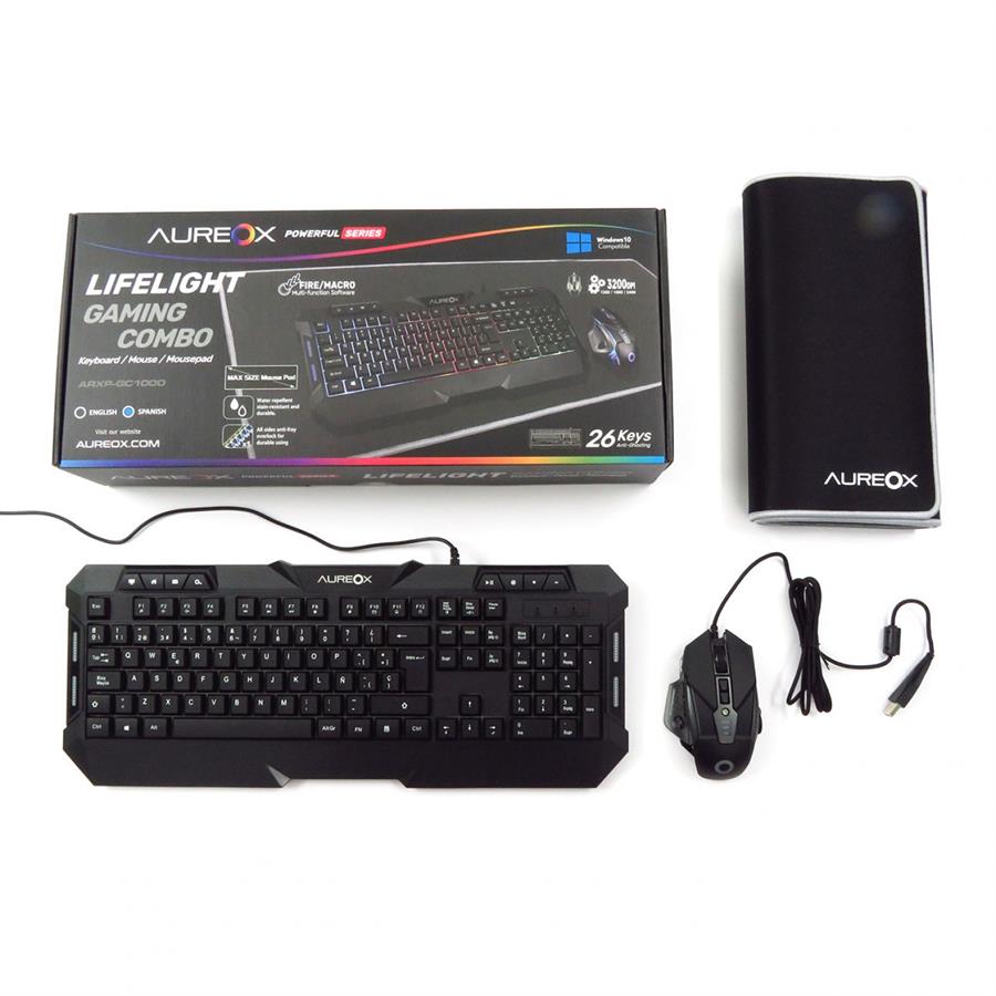 KIT Teclado + Mouse + Pad Aureox Lifelight