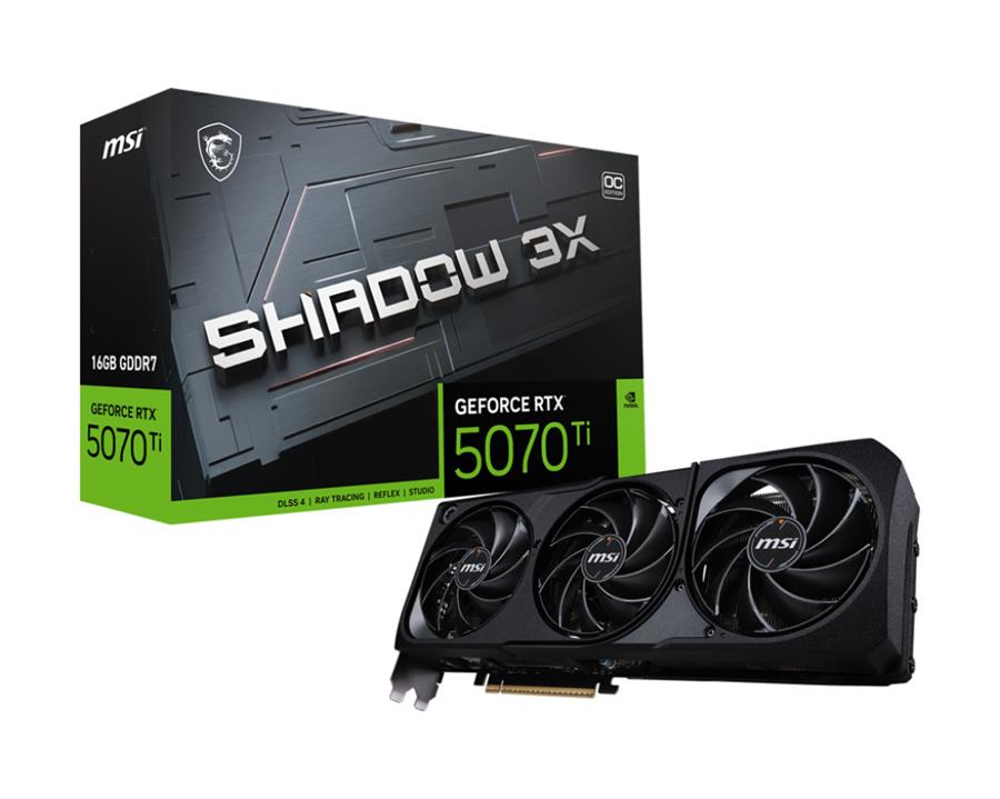 Placa de Video MSI GeForce RTX 5070Ti 16GB Shadow X3 OC