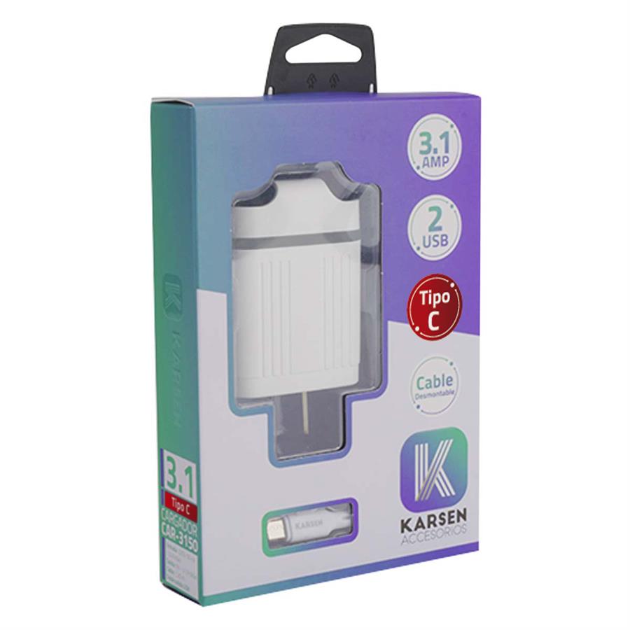 Cargador Karsen Doble USB | incluye Micro