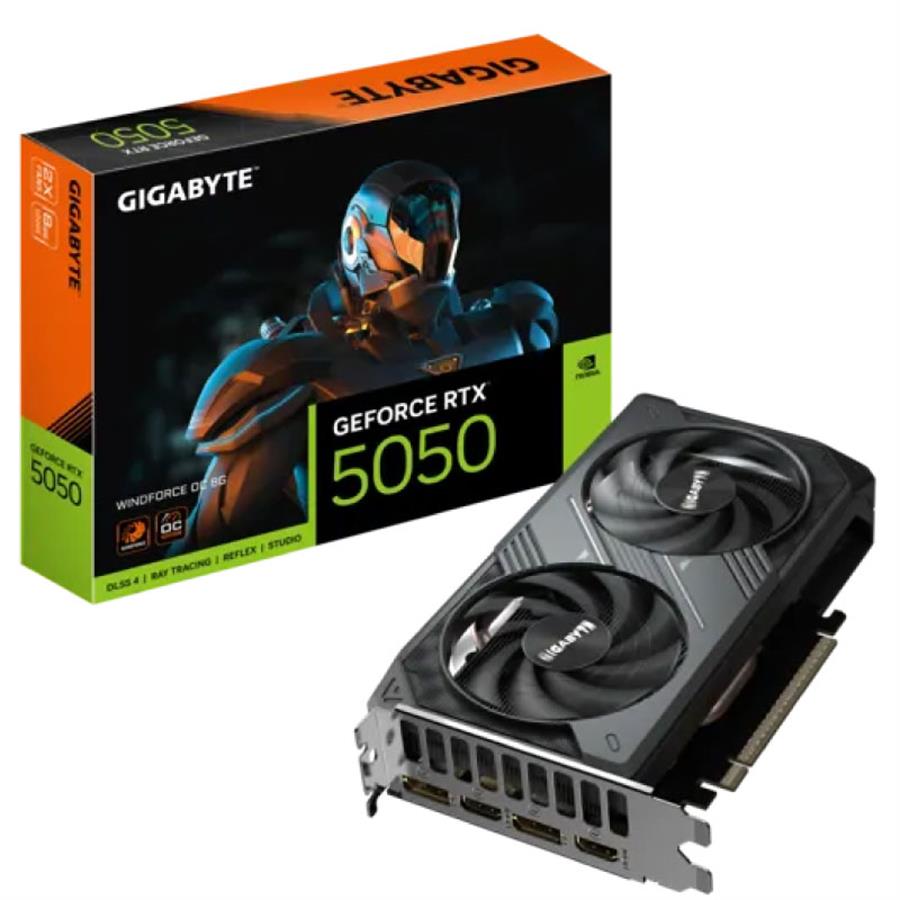 Placa de Video Gigabyte GeForce RTX 5050 WindForce x2 OC 8GB