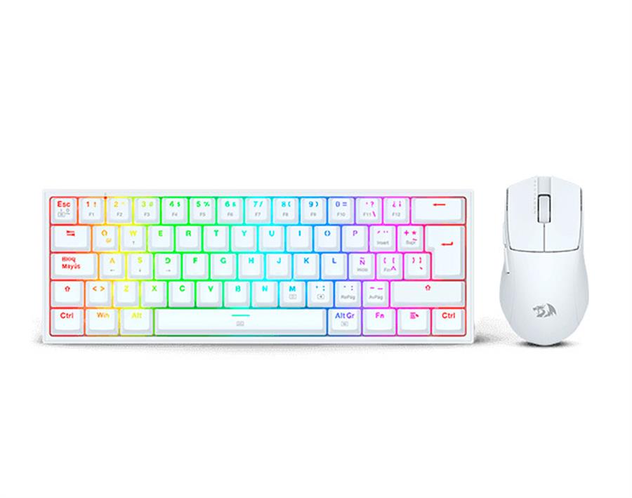 Kit Redragon S143 | Teclado K617 SP| Mouse M724 | 60% | RED | Blanco | RGB |